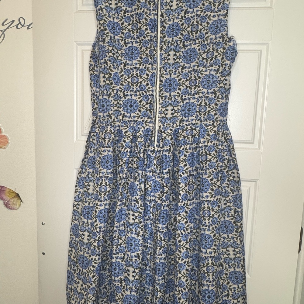 Blue Patterned Midi Dress - Picture 5 of 6